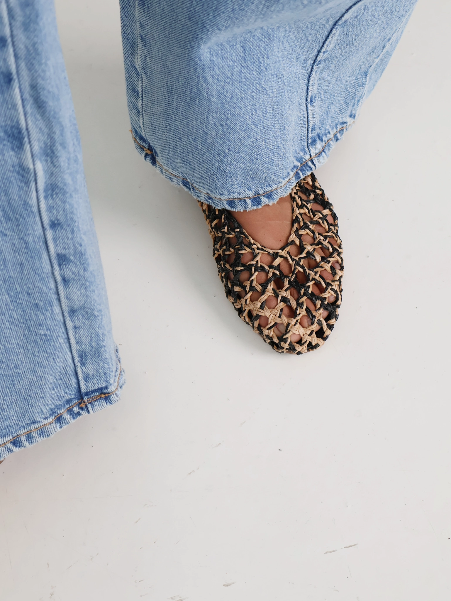 Aveiro Natural Woven Ballerina Rain Drop Street Smart