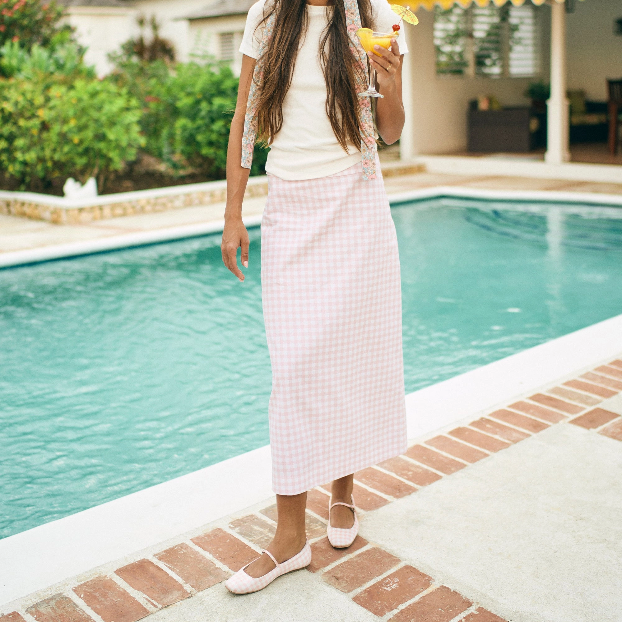 Wedding Mood REYES X BYRDIE GOLF BALLET FLATS PINK PLAID GINGHAM