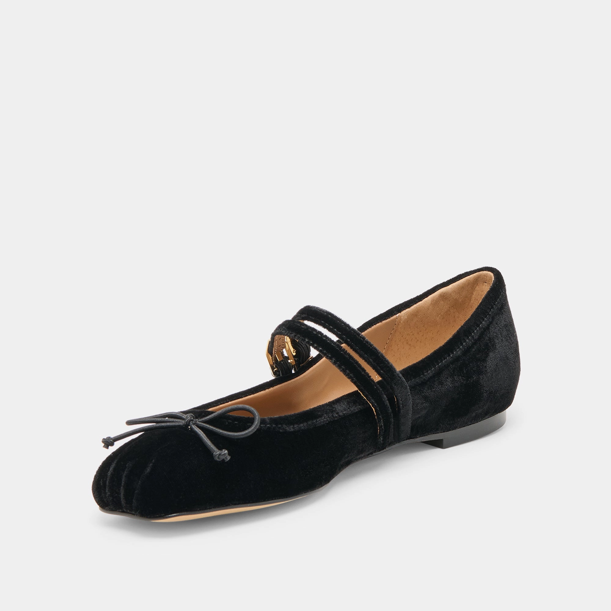 GIBSEN BALLET FLATS NERO VELVET Flexible Comfort Waterproof Design