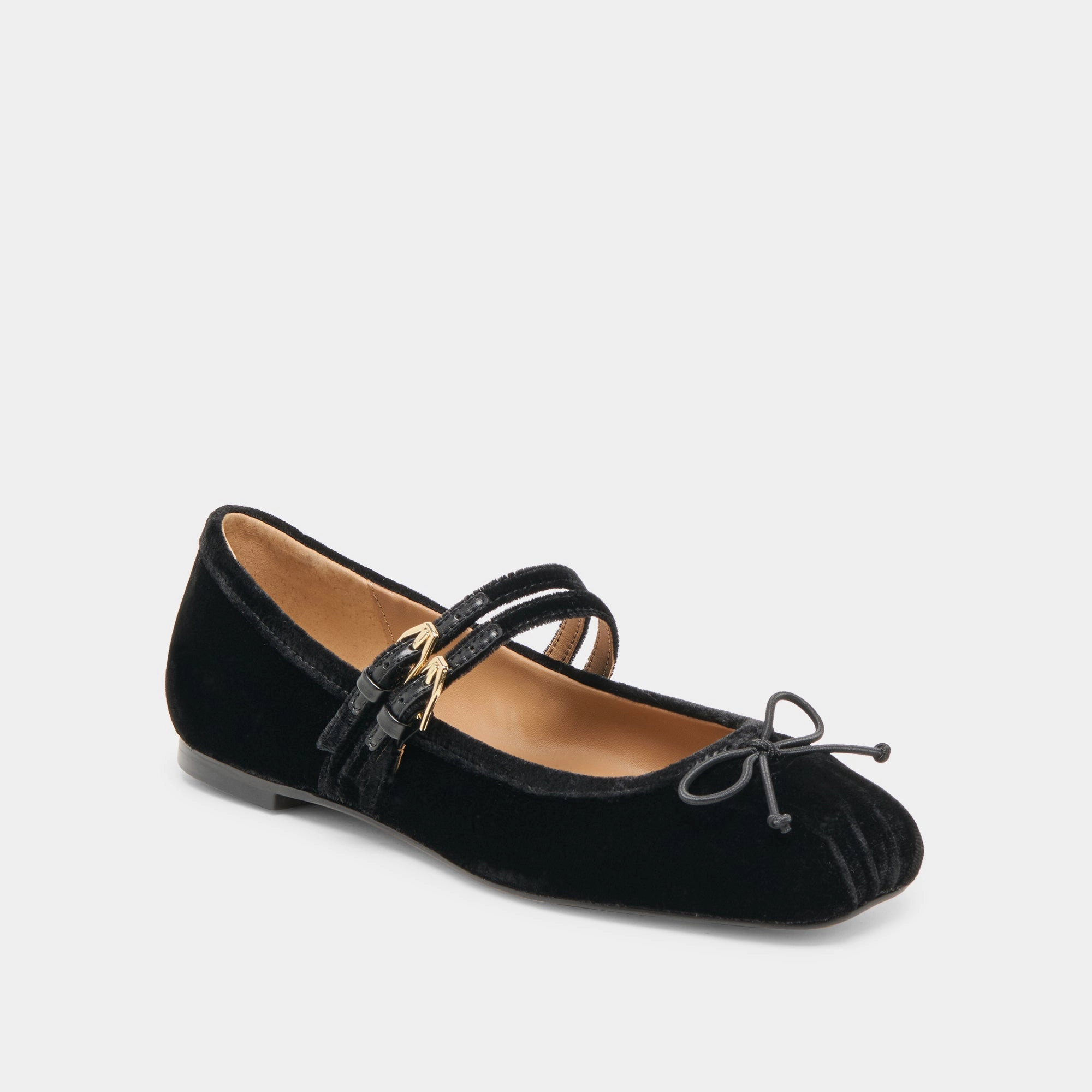 GIBSEN BALLET FLATS NERO VELVET Easy Wear Shoes Peak Mood