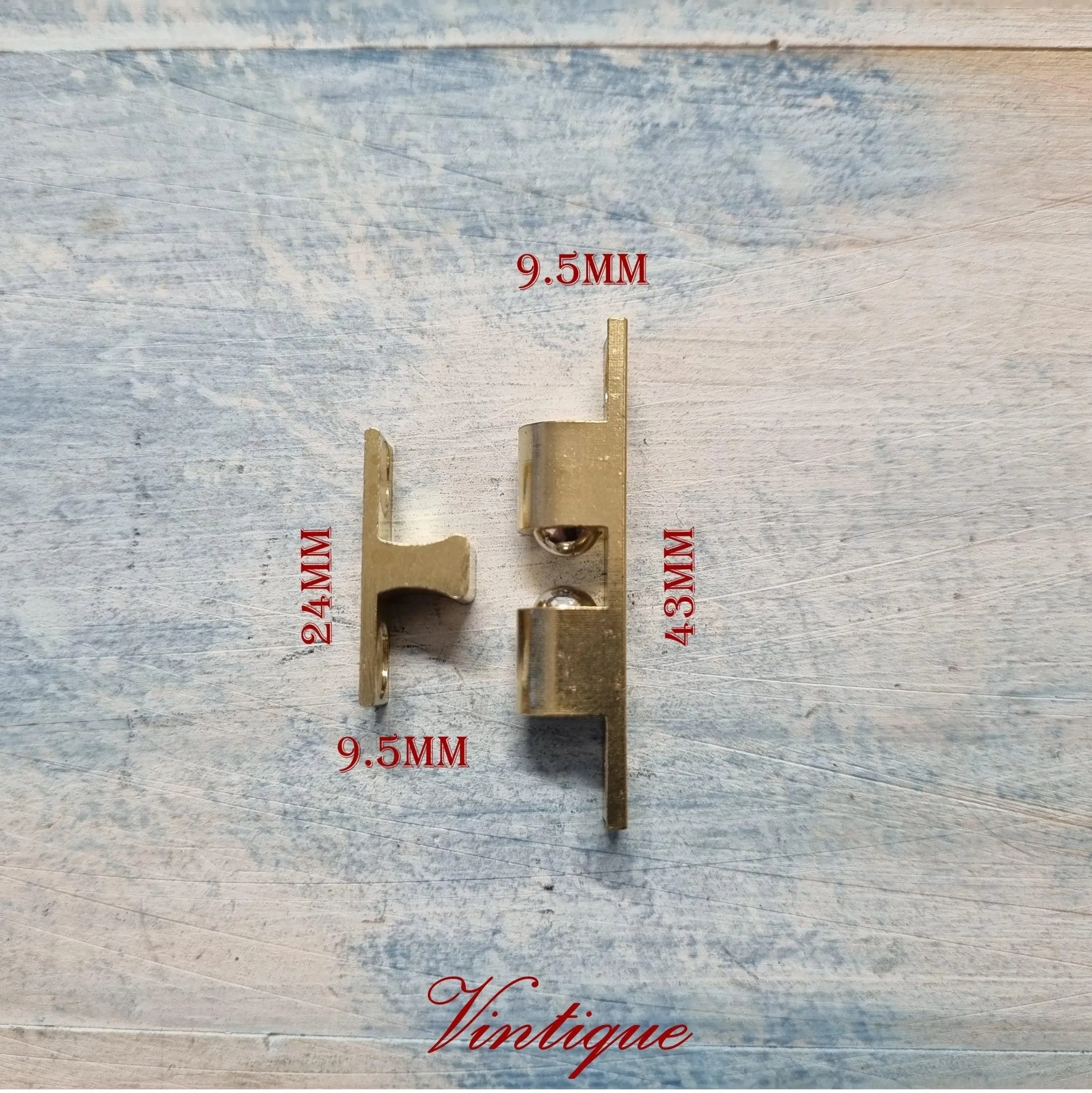 Solid brass Cupboard Double Ball Catch 43mm long