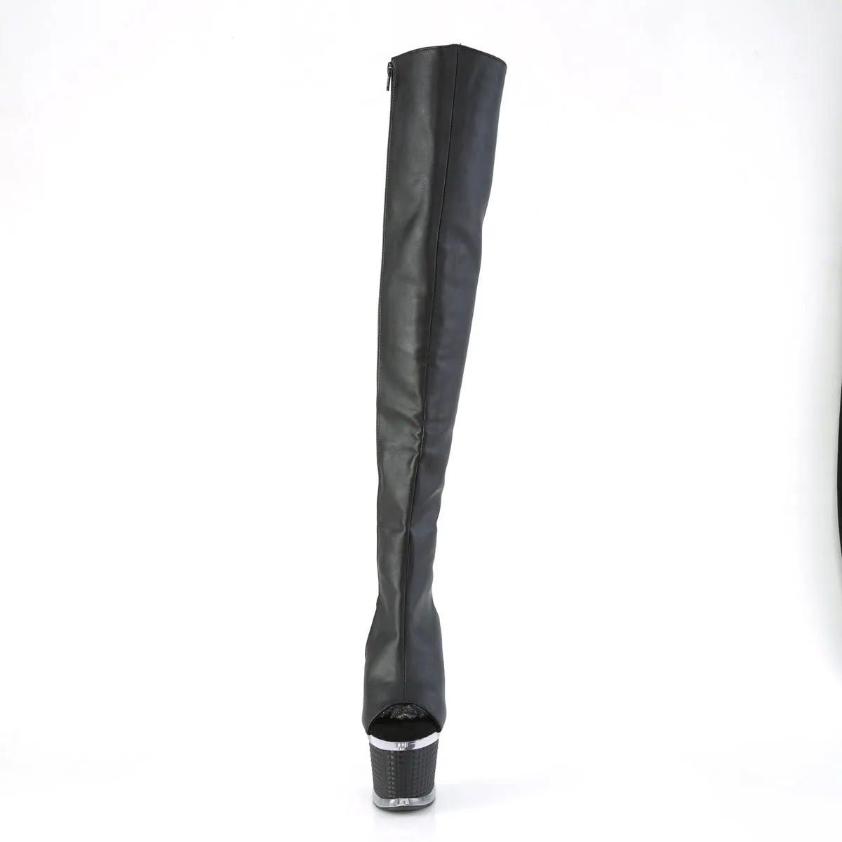 SPECTATOR-3019 Pleaser Black Faux Leather Sexy Platform Shoes (Pole Dancing Heels)
