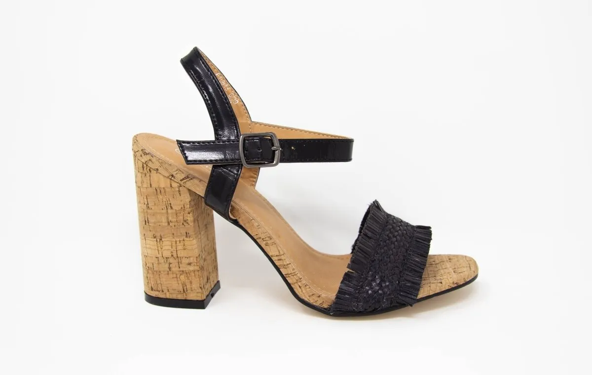 Spot On Cork High Heel Sandals