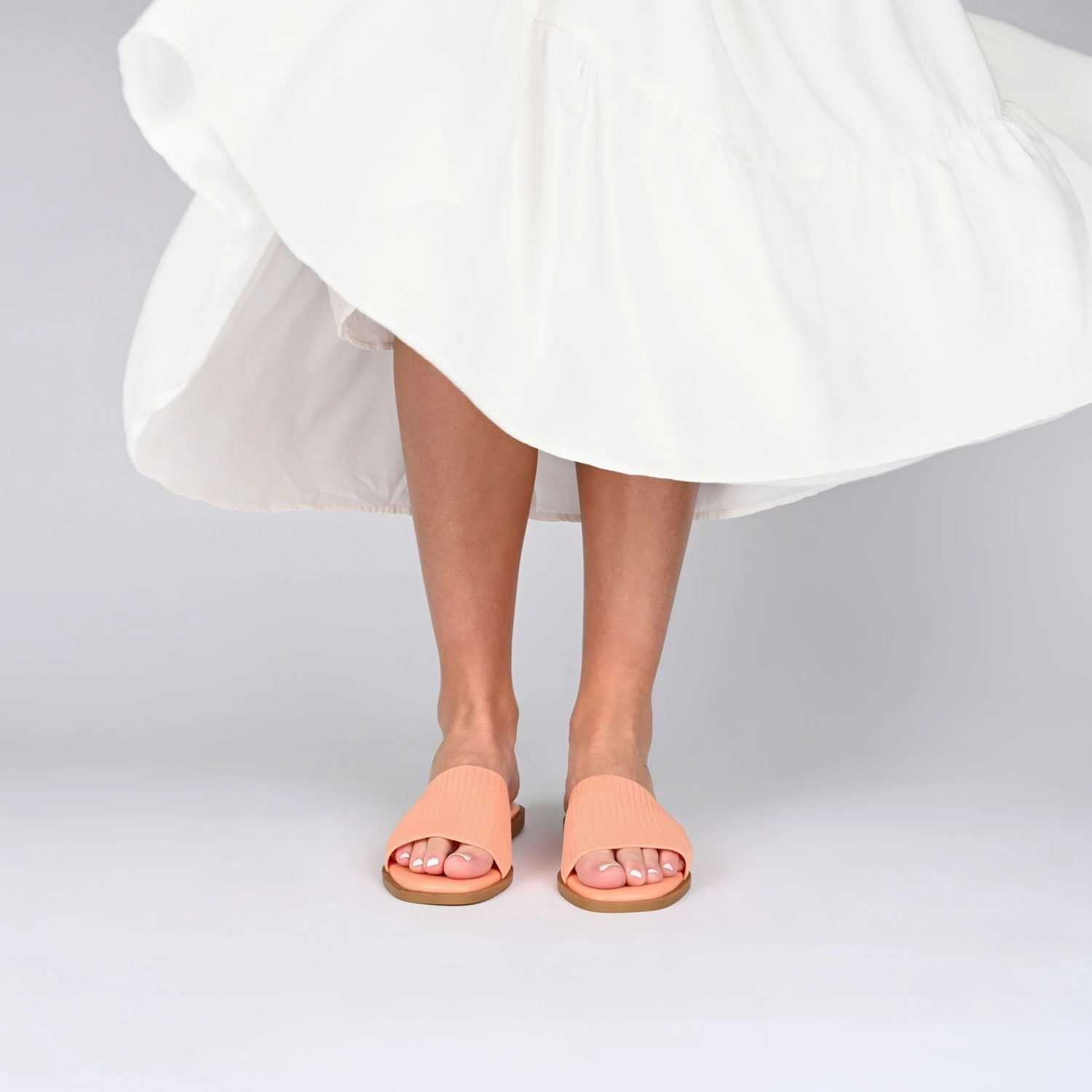 Chic Open-toe Shoes Practical PRISILLA SLIDE SANDALS IN KNIT FABRIC IN WIDE