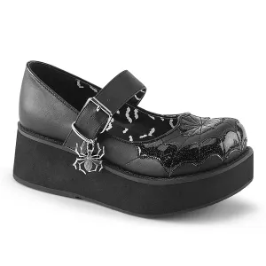 SPRITE-05 DemoniaCult Black Vegan Leather Sexy Women's Heels & Platform Shoes (Alternative Footwear)