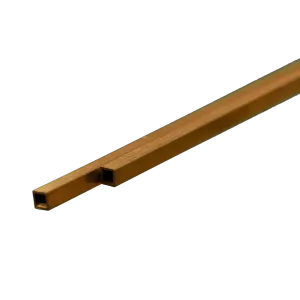 Square Brass Tube: 3mm OD x 0.45mm Wall x 300mm Long (2 Pieces)