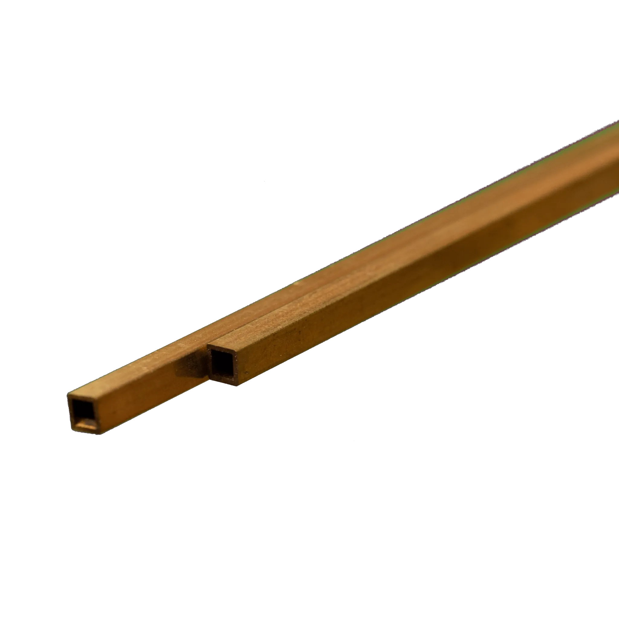 Square Brass Tube: 3mm OD x 0.45mm Wall x 300mm Long (2 Pieces)
