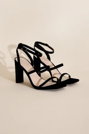 Square Toe Ankle Strap Heels
