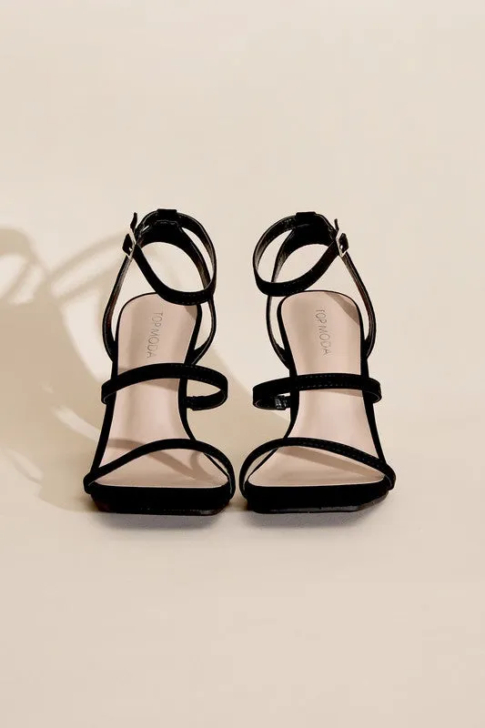 Square Toe Ankle Strap Heels