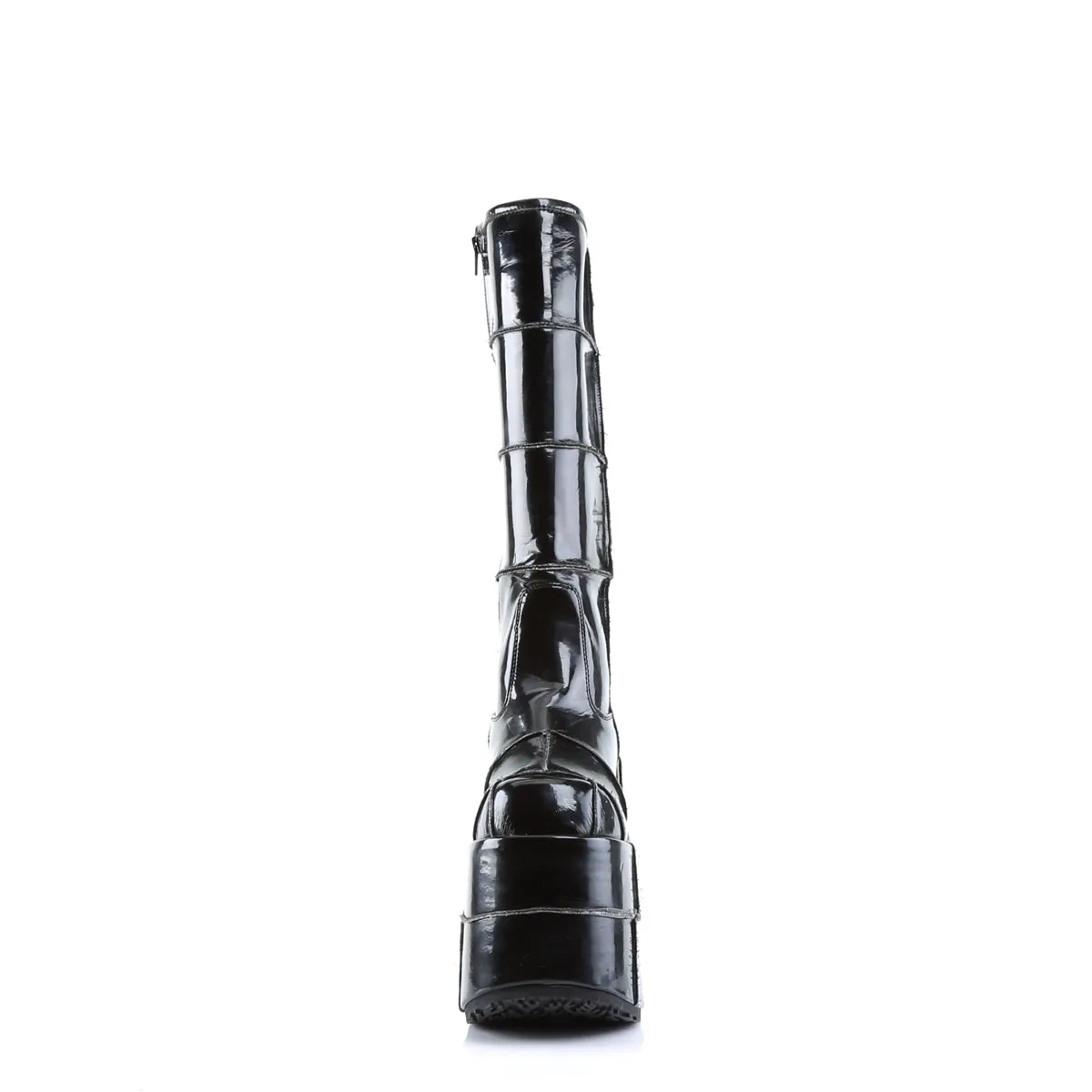 STACK-301 DemoniaCult Black Patent Sexy Unisex Platform Shoes & Boots (Alternative Footwear)