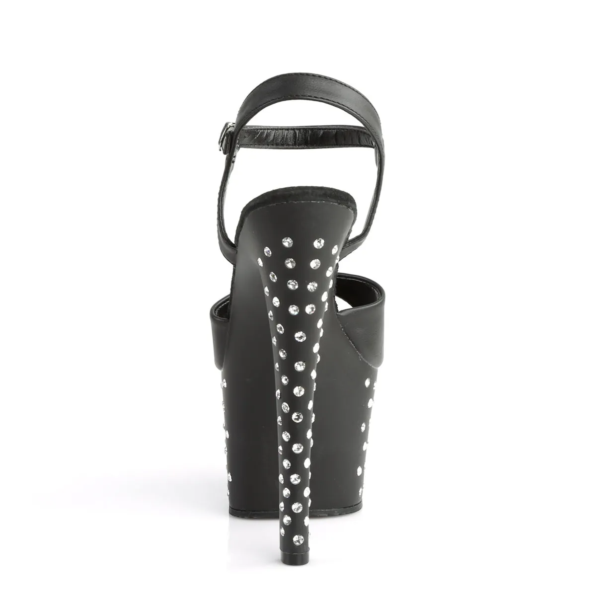 STARDUST-709 Pleaser Black Faux Leather Sexy Platform Shoes (Pole Dancing Heels)