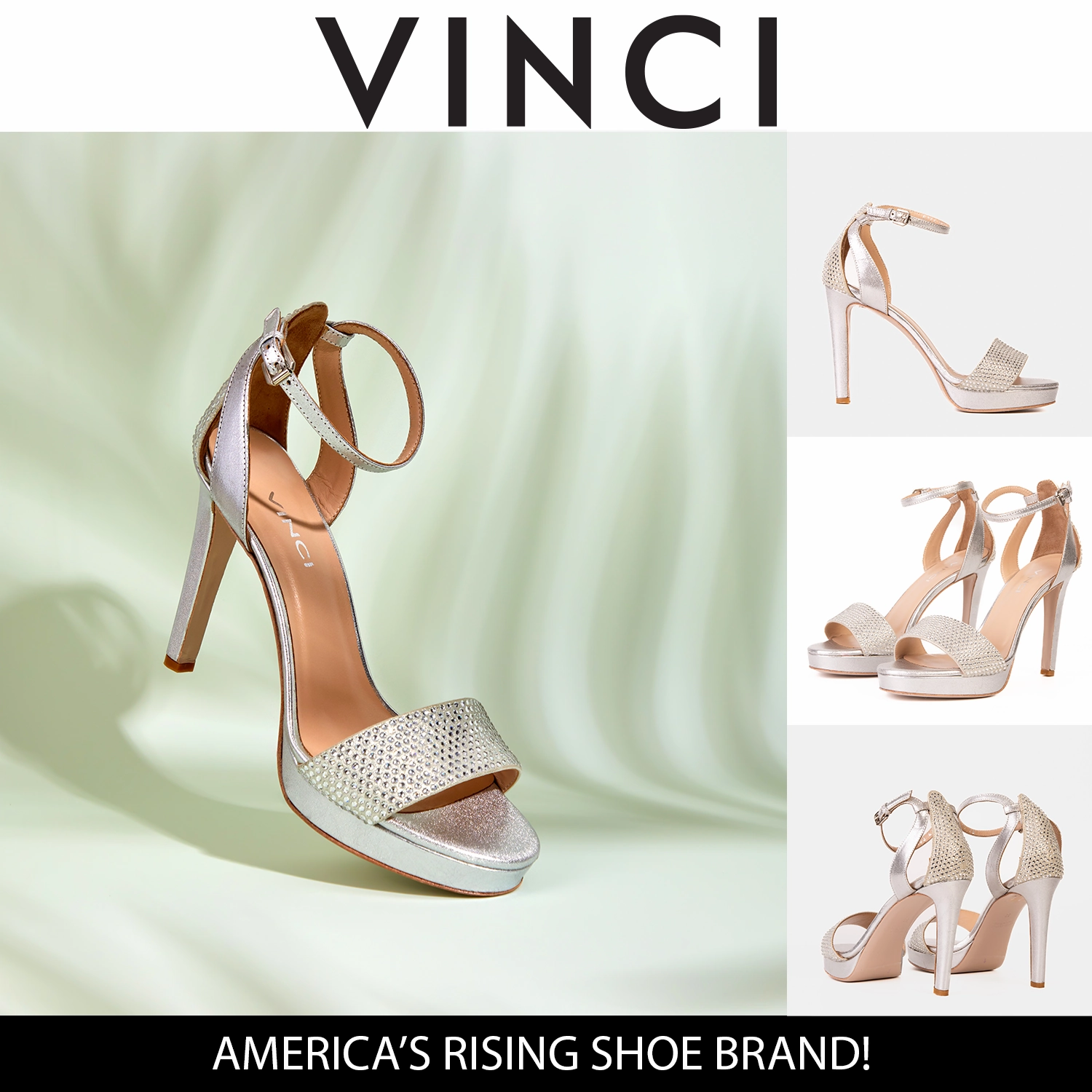 Dual Density Relaxed Summer Footwear The Mars Platform Heel Silver Leather Women's Sandal