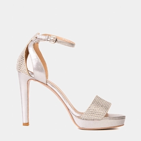 The Mars Platform Heel Silver Leather Women's Sandal Water Resistant Sturdy Toe Barrier
