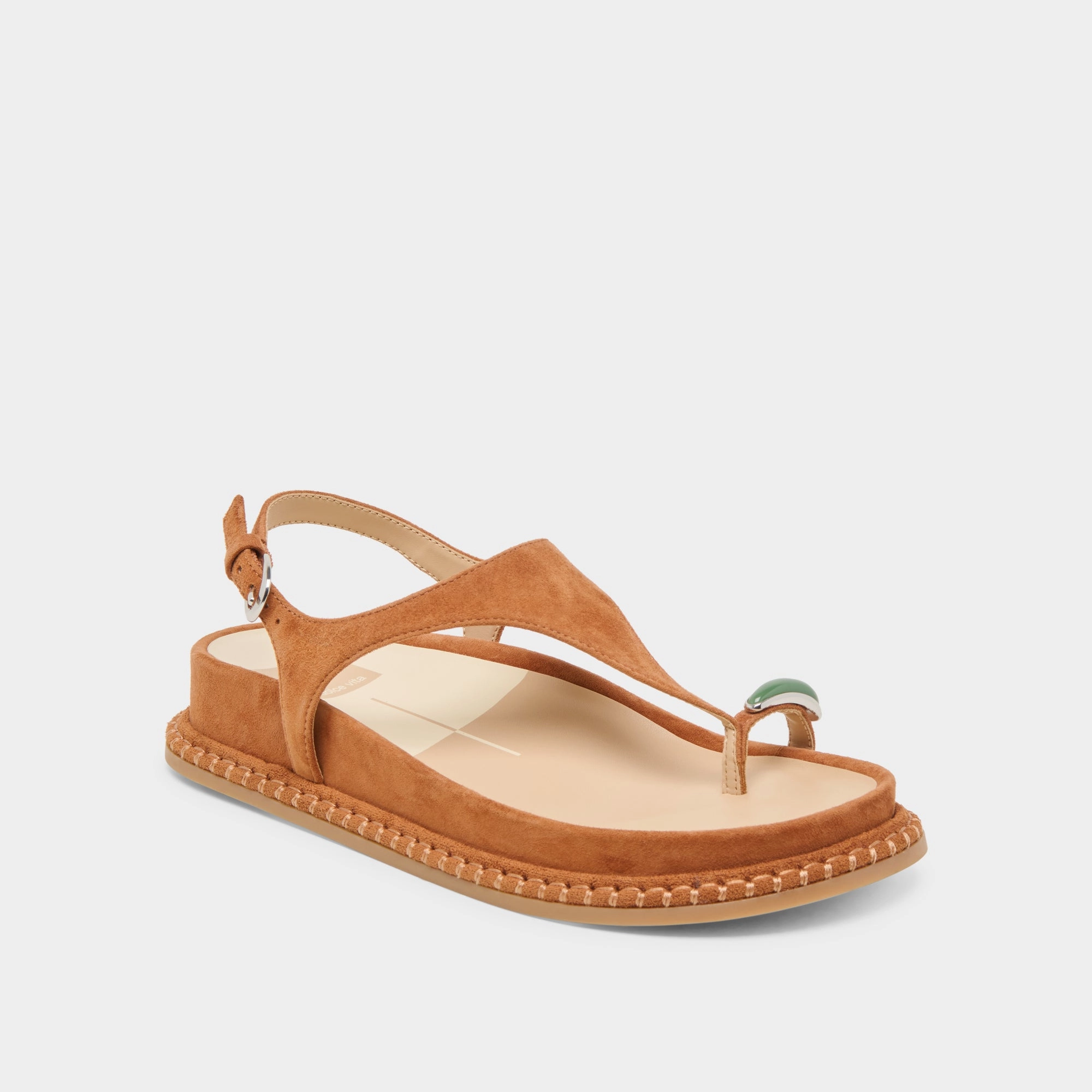 Relaxed Flip-flops STEFAN GEMSTONE SANDALS CARAMEL SUEDE