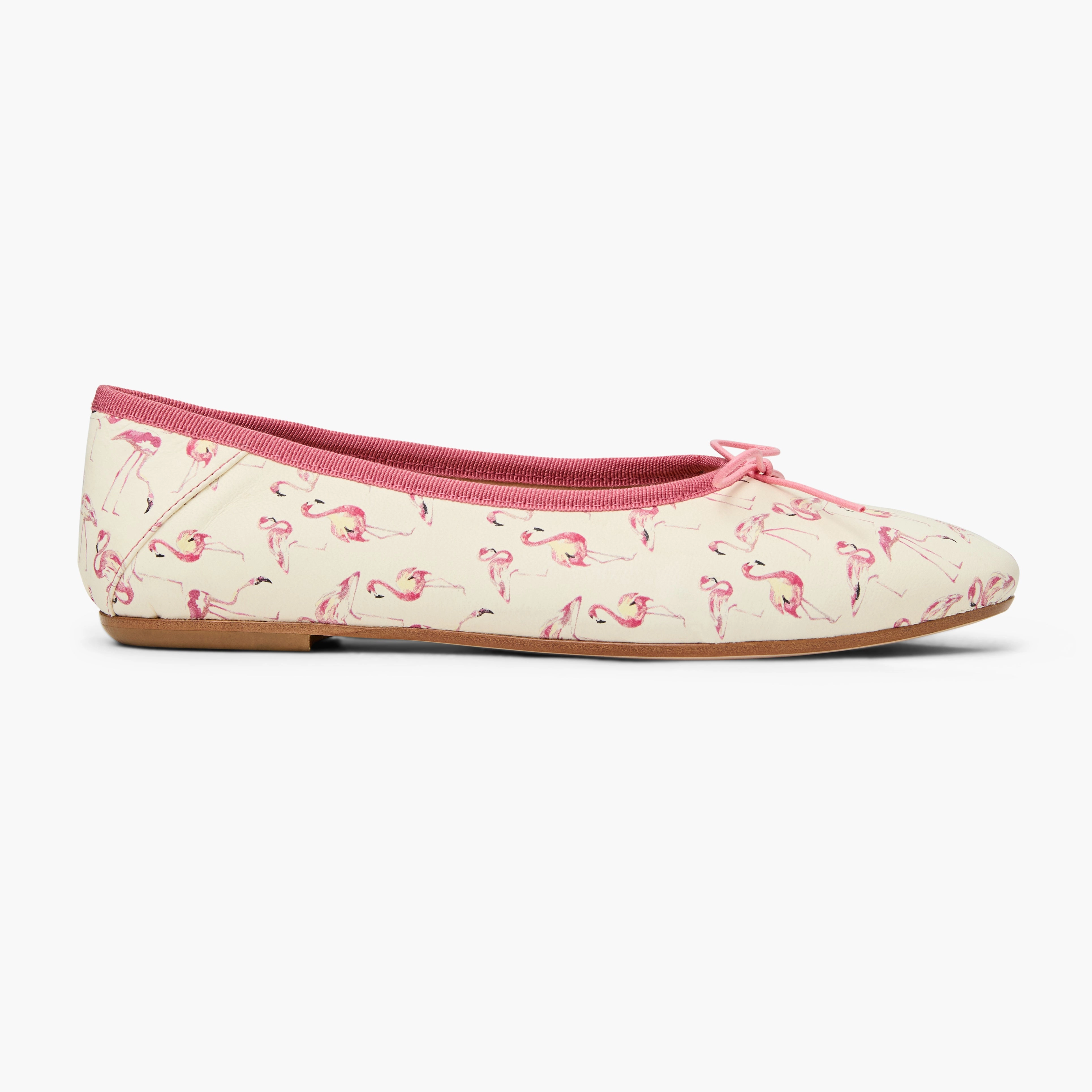 Sand Path Lace Accent Carlotta Italian Leather Ballet Flat