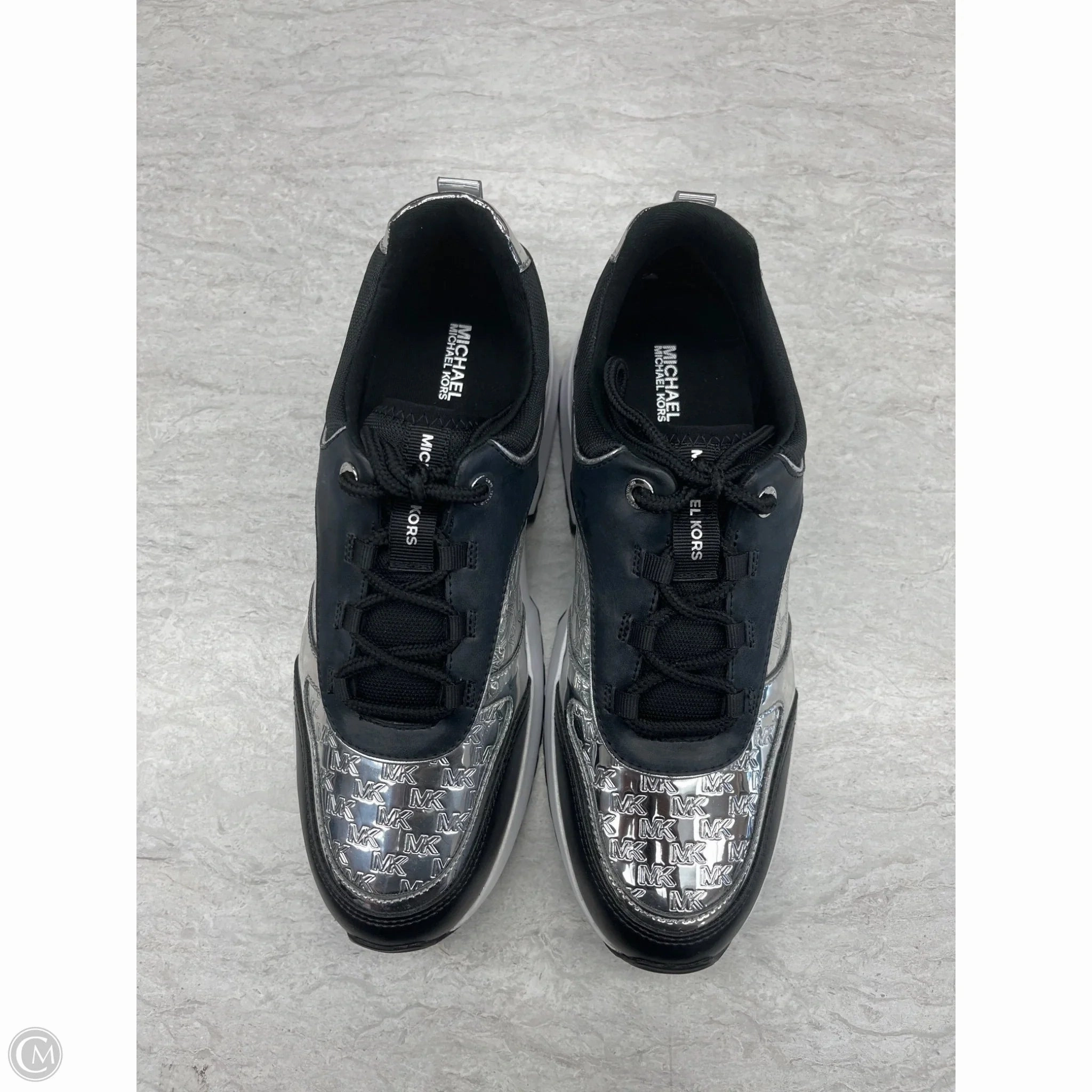 Comfort Motion Rolling Gait Design Shoes Sneakers By Michael By Michael Kors In Black & Silver, Size: 9
