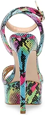 Steve Madden Marciana Bright Multi Ankle Strap Open Toe High Heel Sandals