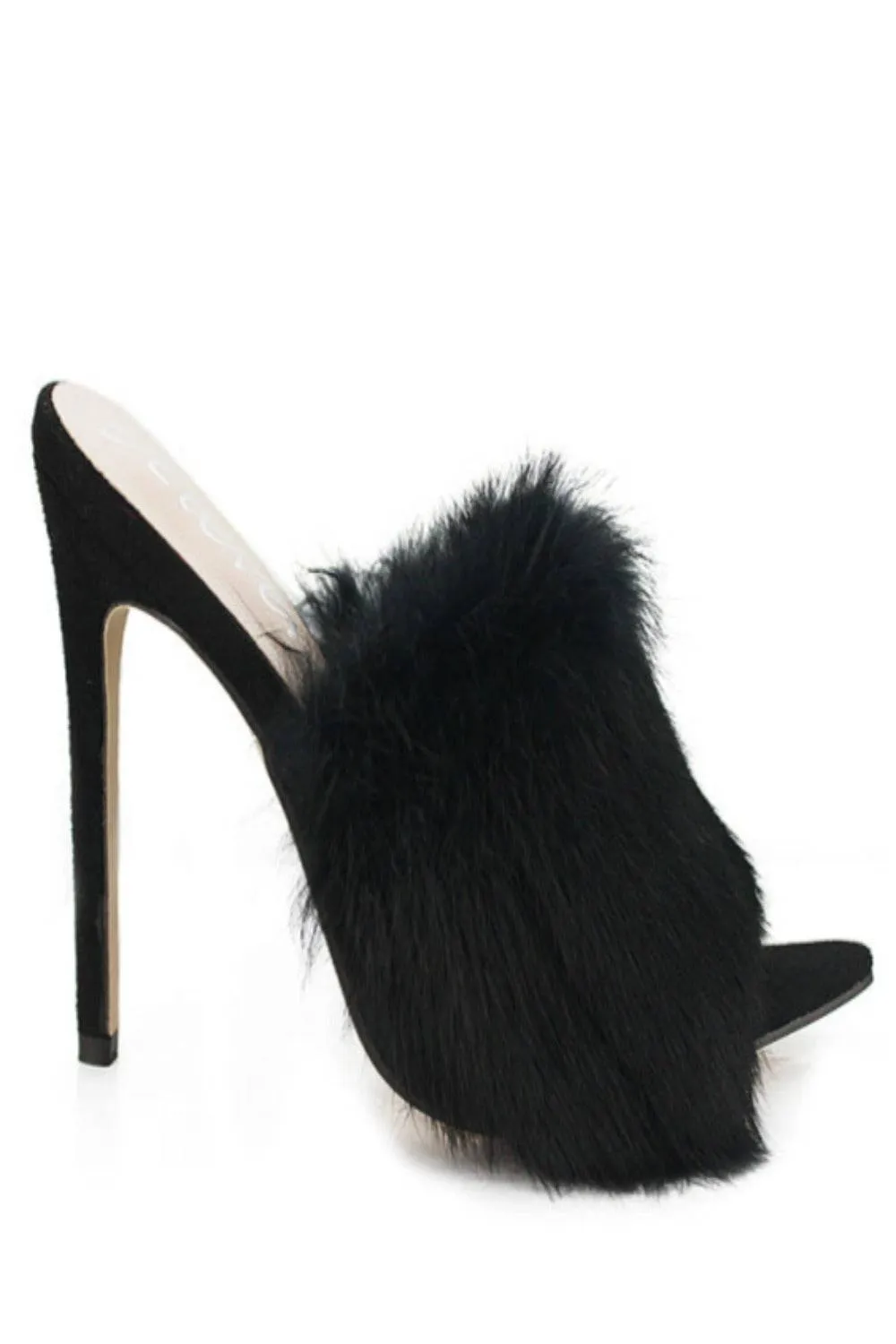 Stiletto High Heel Sandals Fluffy Fur Shoes