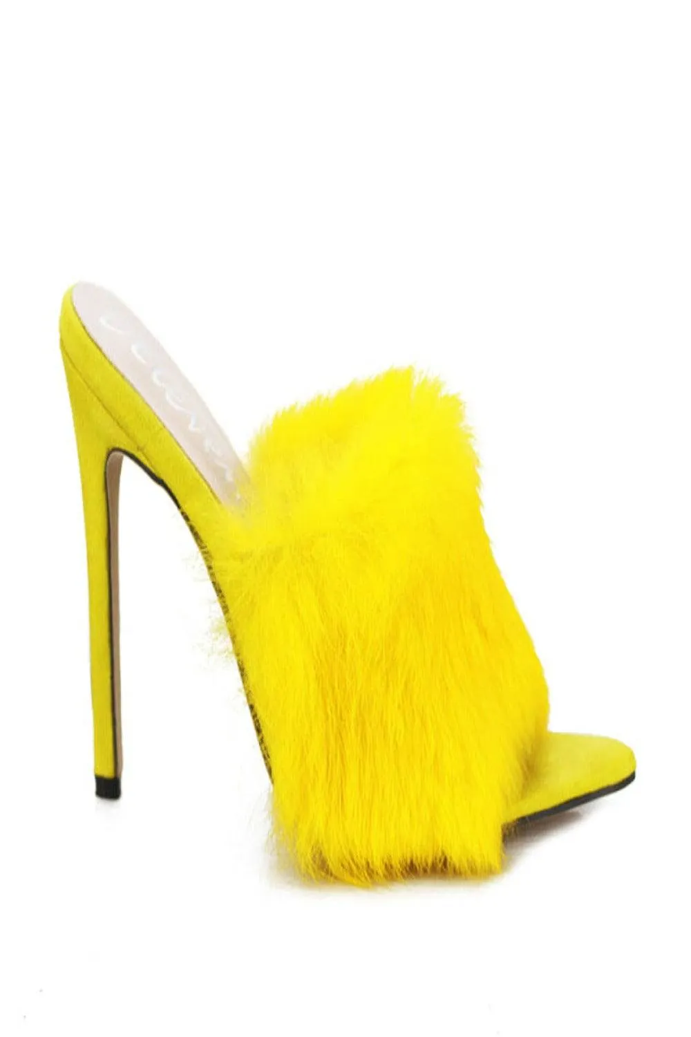 Stiletto High Heel Sandals Fluffy Fur Shoes