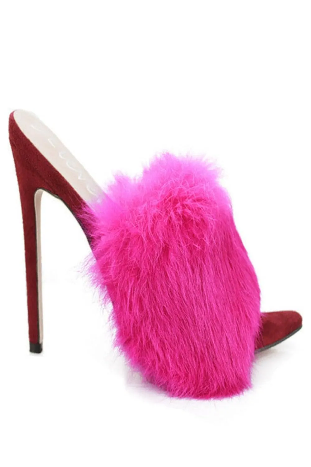Stiletto High Heel Sandals Fluffy Fur Shoes