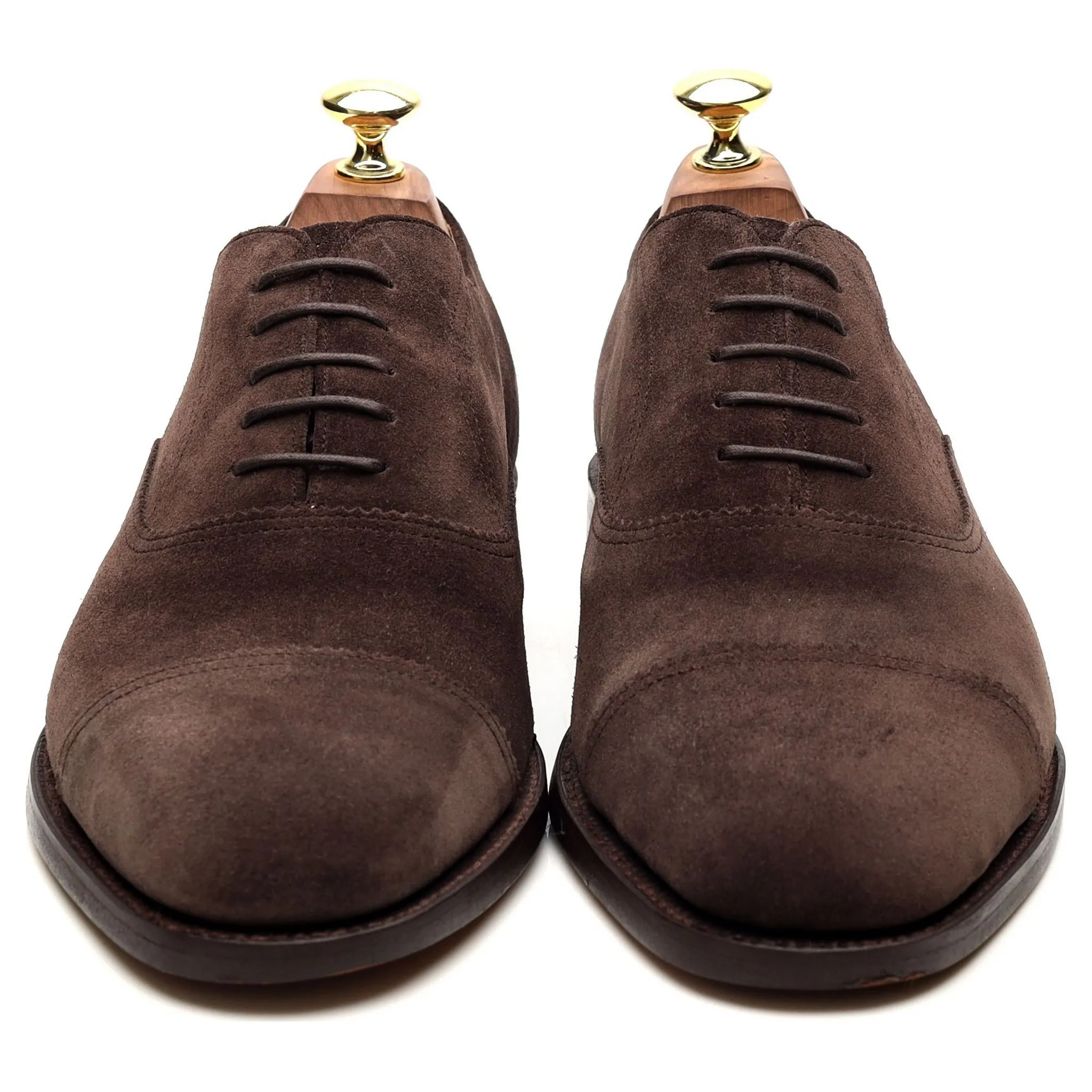 'Straight Cap' Dark Brown Suede Oxford UK 7 G