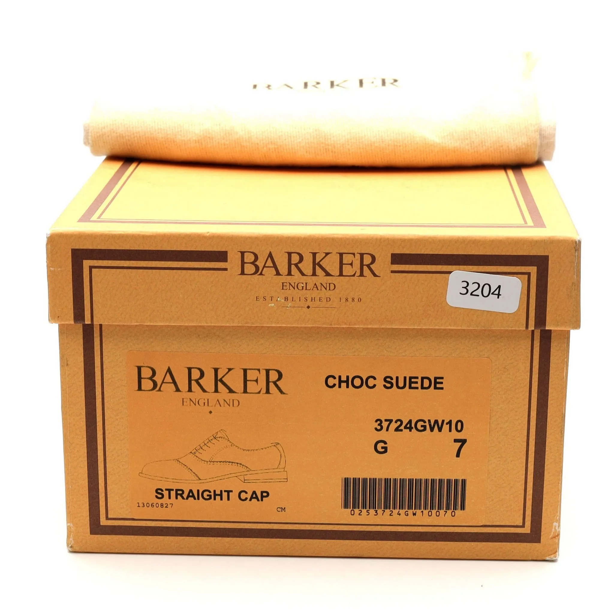 'Straight Cap' Dark Brown Suede Oxford UK 7 G