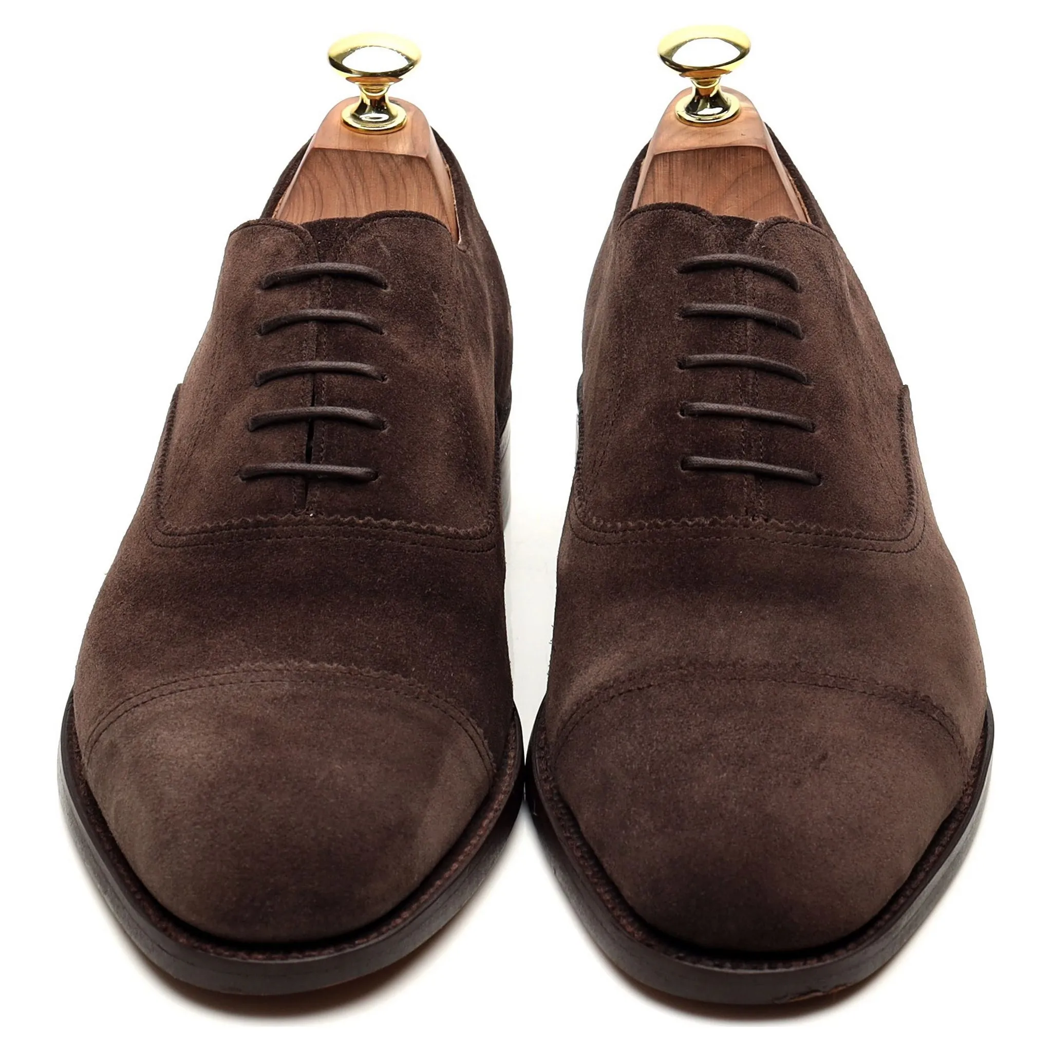 'Straight Cap' Dark Brown Suede Oxford UK 7 G