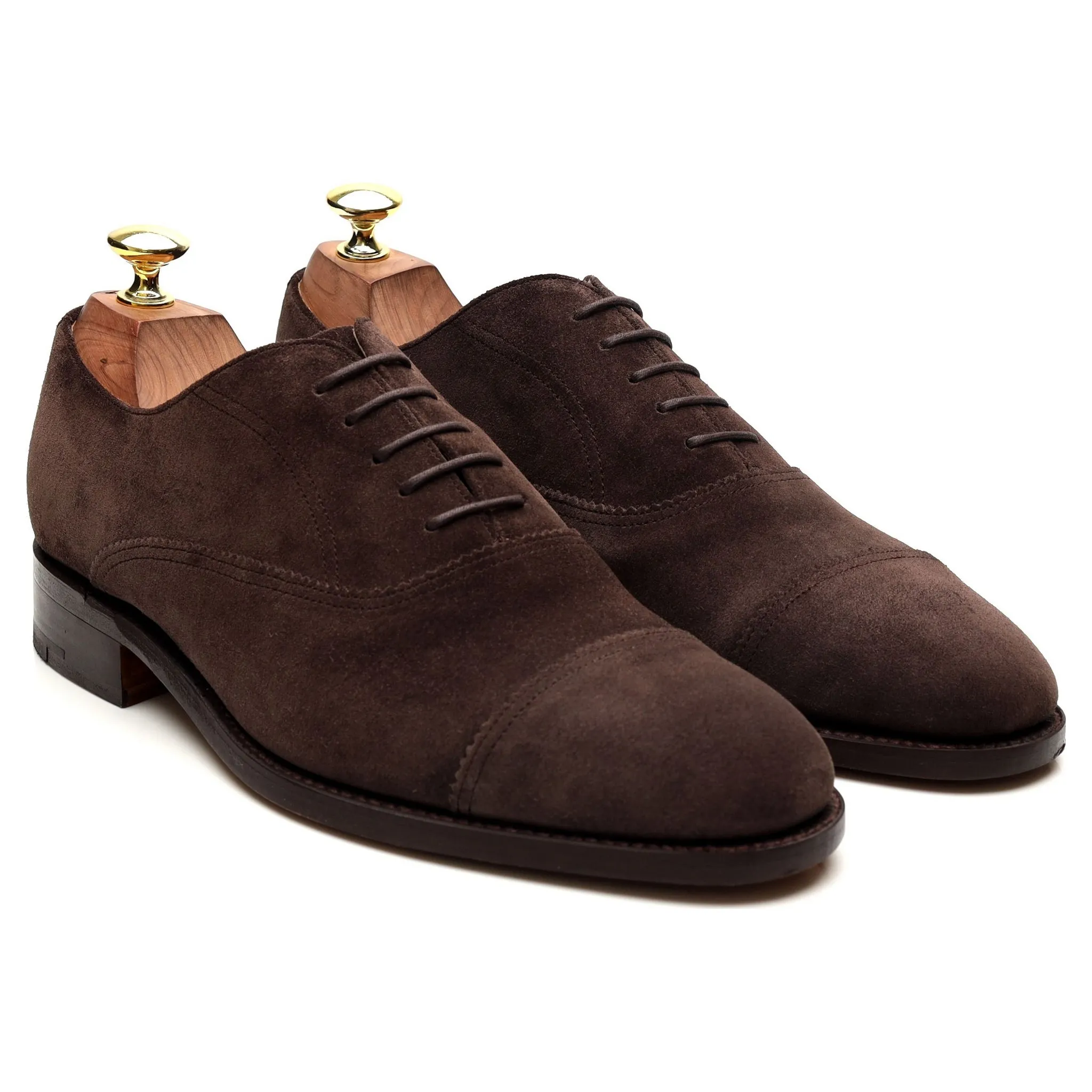 'Straight Cap' Dark Brown Suede Oxford UK 7 G