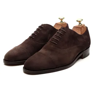 'Straight Cap' Dark Brown Suede Oxford UK 7 G