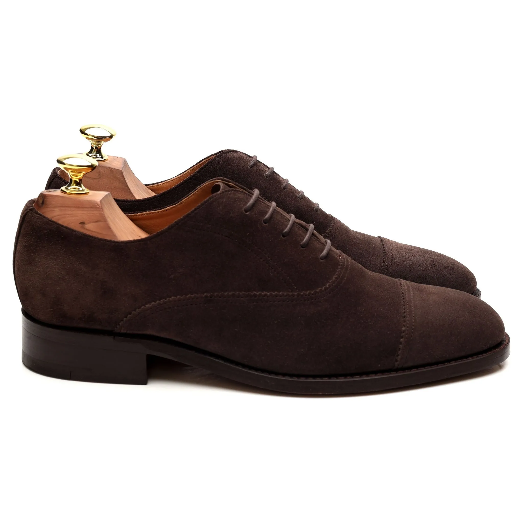 'Straight Cap' Dark Brown Suede Oxford UK 7 G