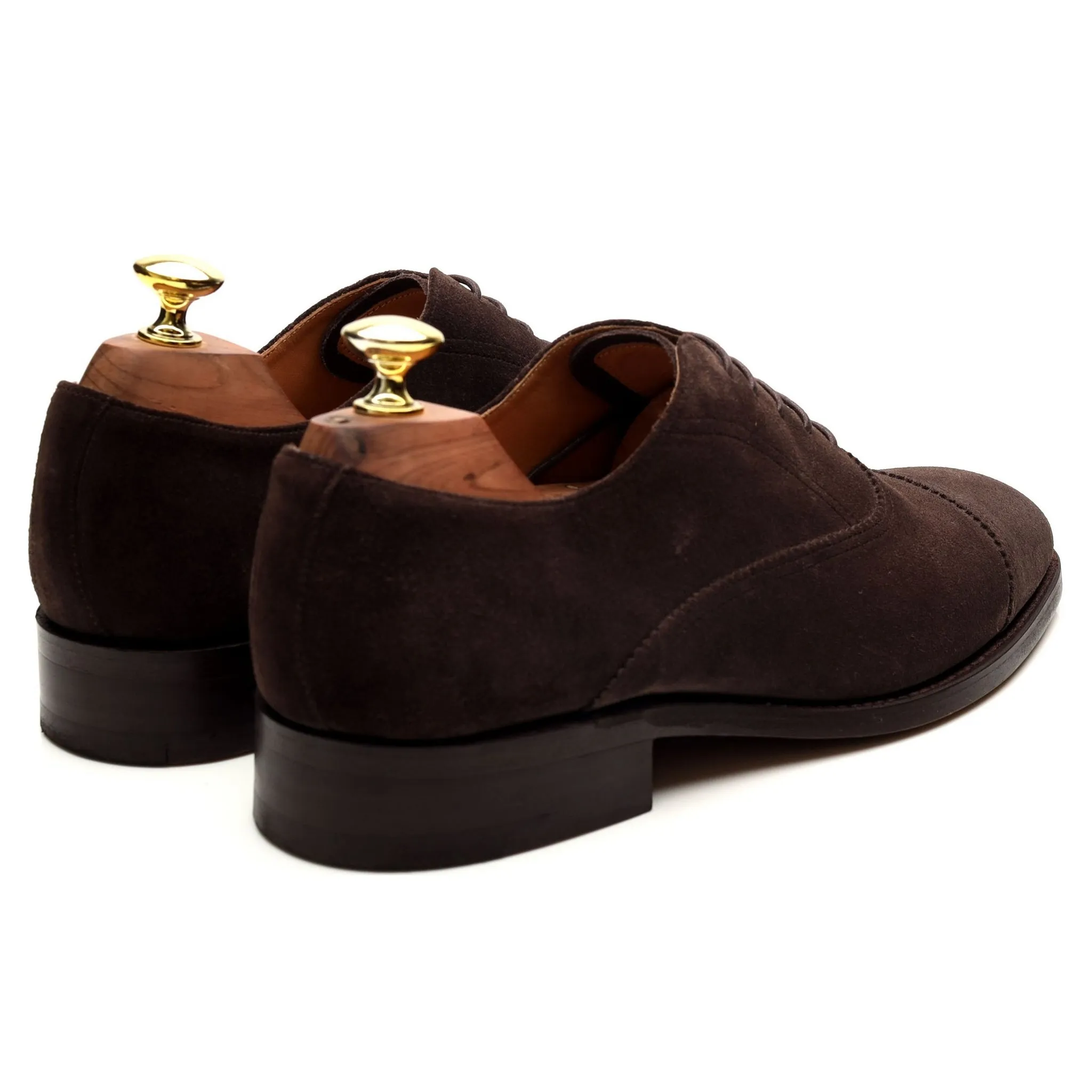 'Straight Cap' Dark Brown Suede Oxford UK 7 G
