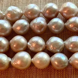 Strand of Roundish Irregular Pearls, 12mm