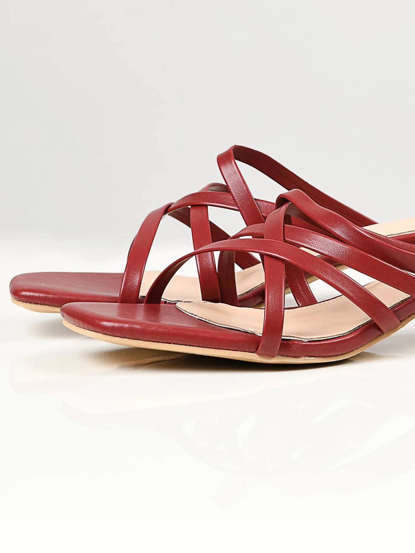 Strap Heels - Maroon