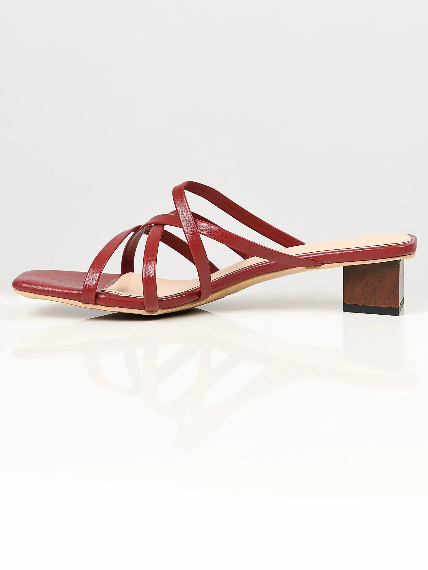 Strap Heels - Maroon