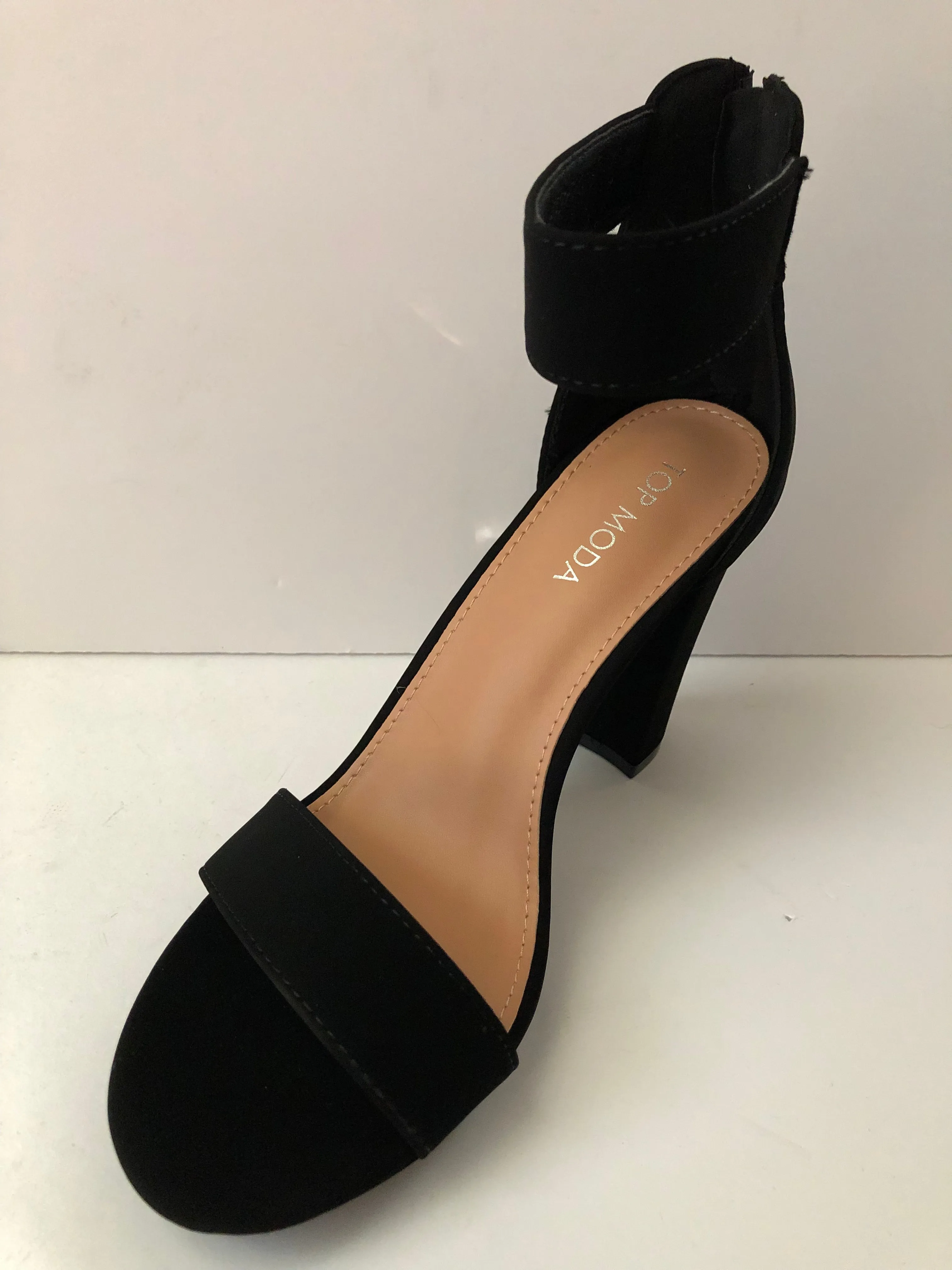 Strappy High Heels (BLACK/TAN)