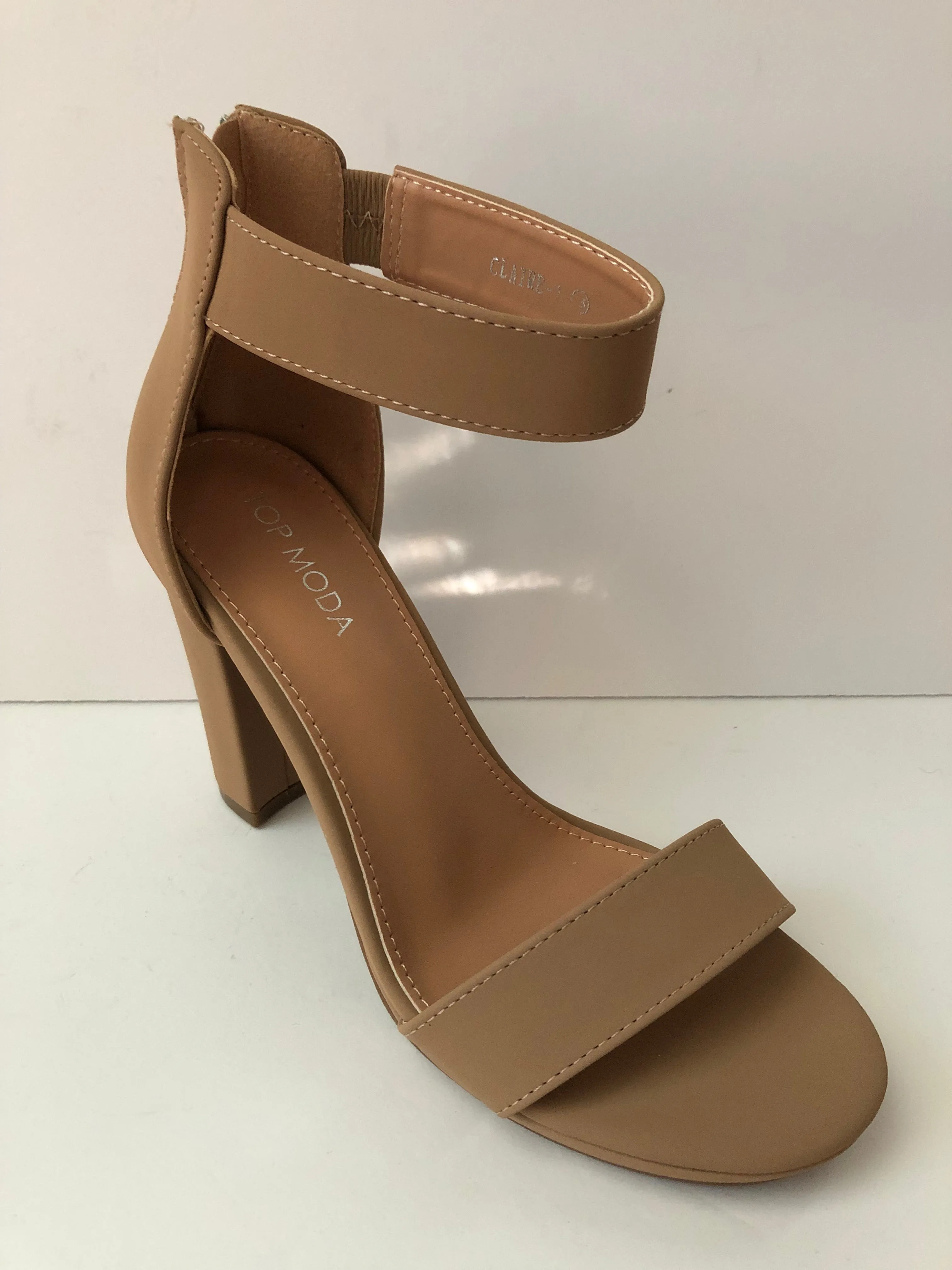 Strappy High Heels (BLACK/TAN)