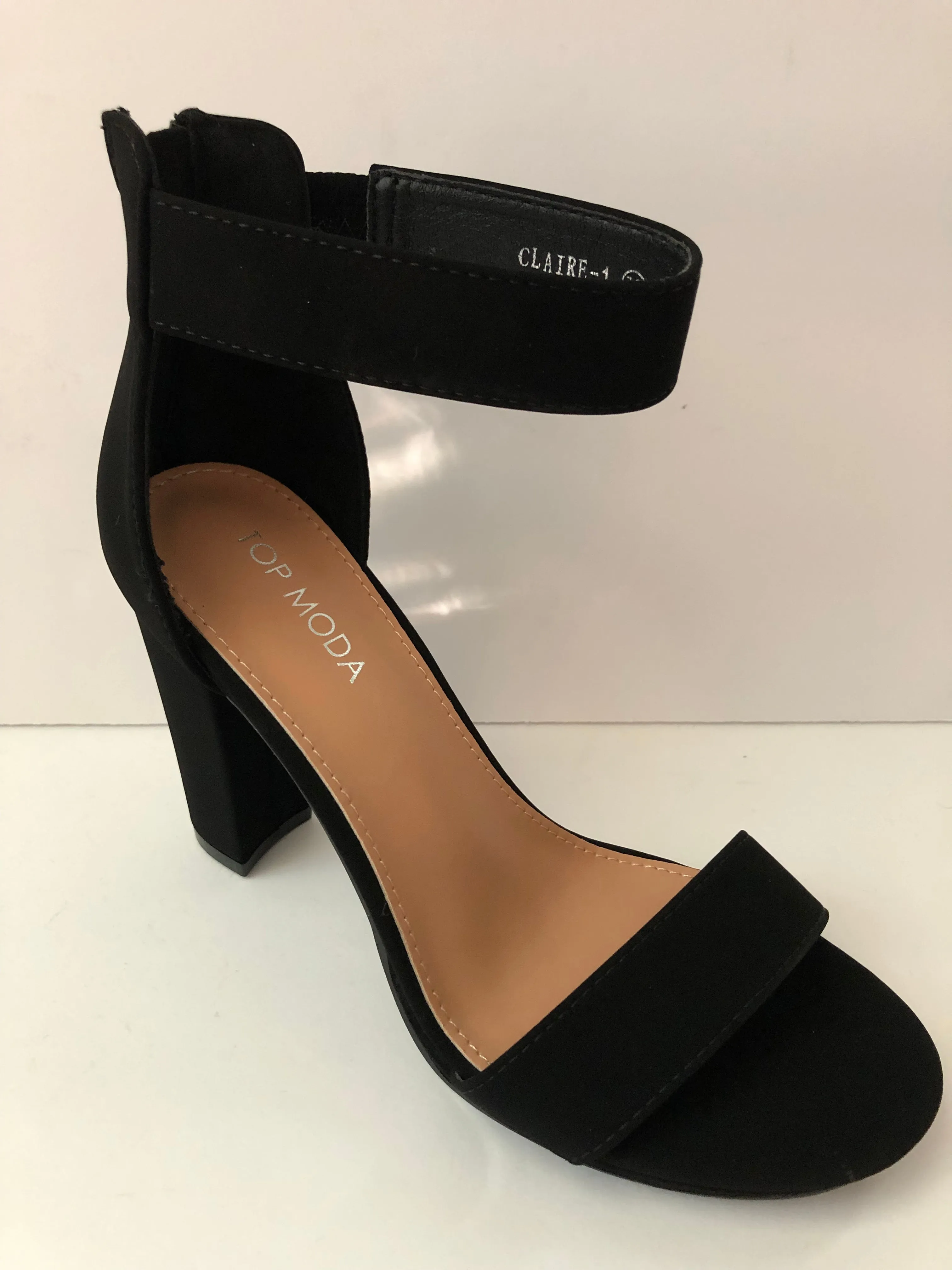 Strappy High Heels (BLACK/TAN)