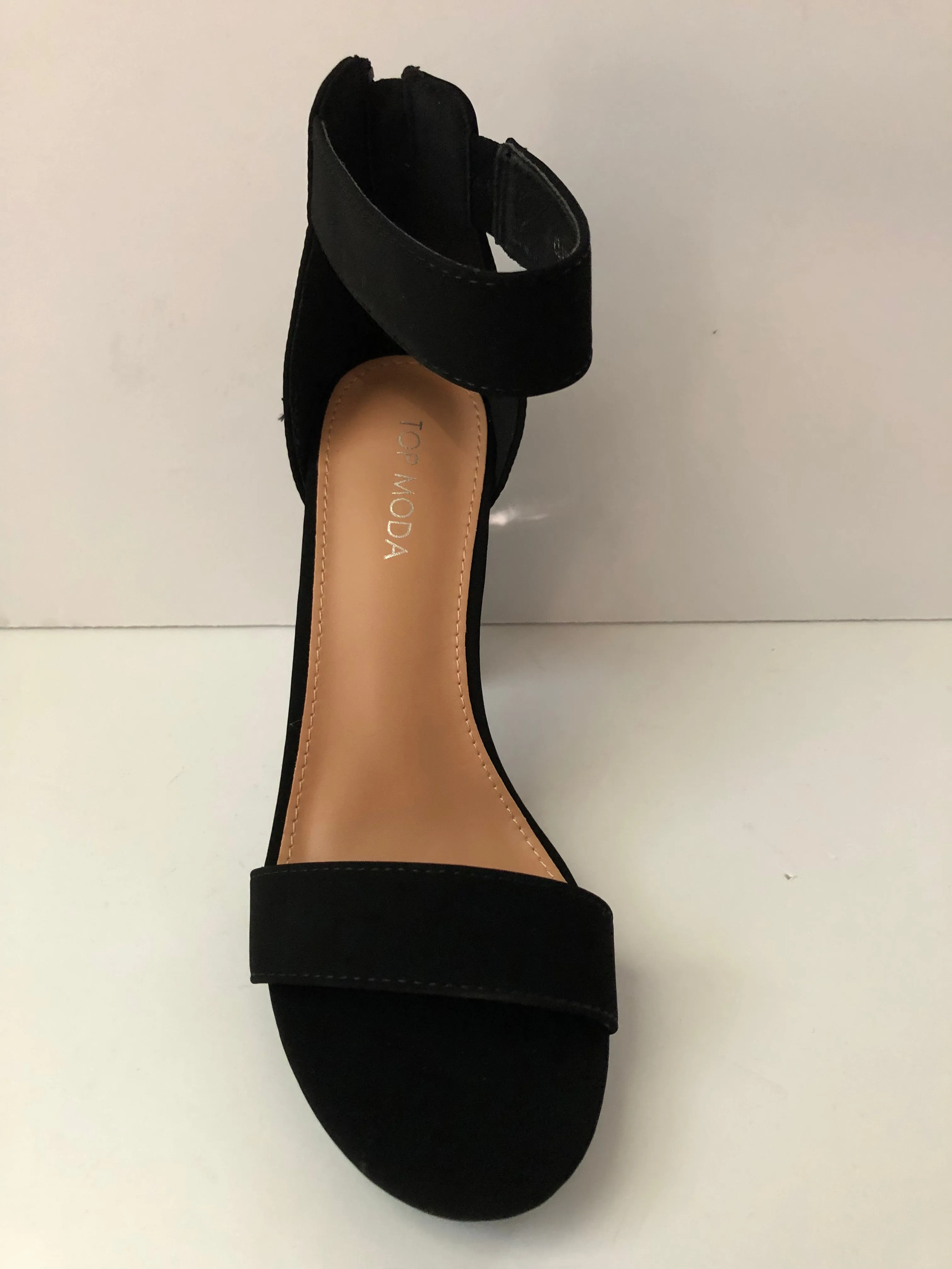 Strappy High Heels (BLACK/TAN)