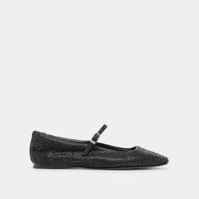 Timeless Comfort Farm Glow REYES CRYSTAL BALLET FLATS BLACK METALLIC CRYSTAL