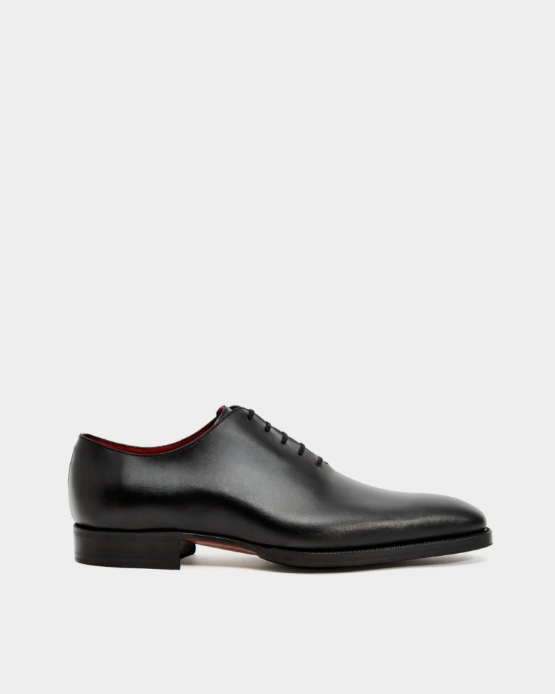Perfect Match Black Wholecut Oxford Dress Shoe with Rubber Half Soles
