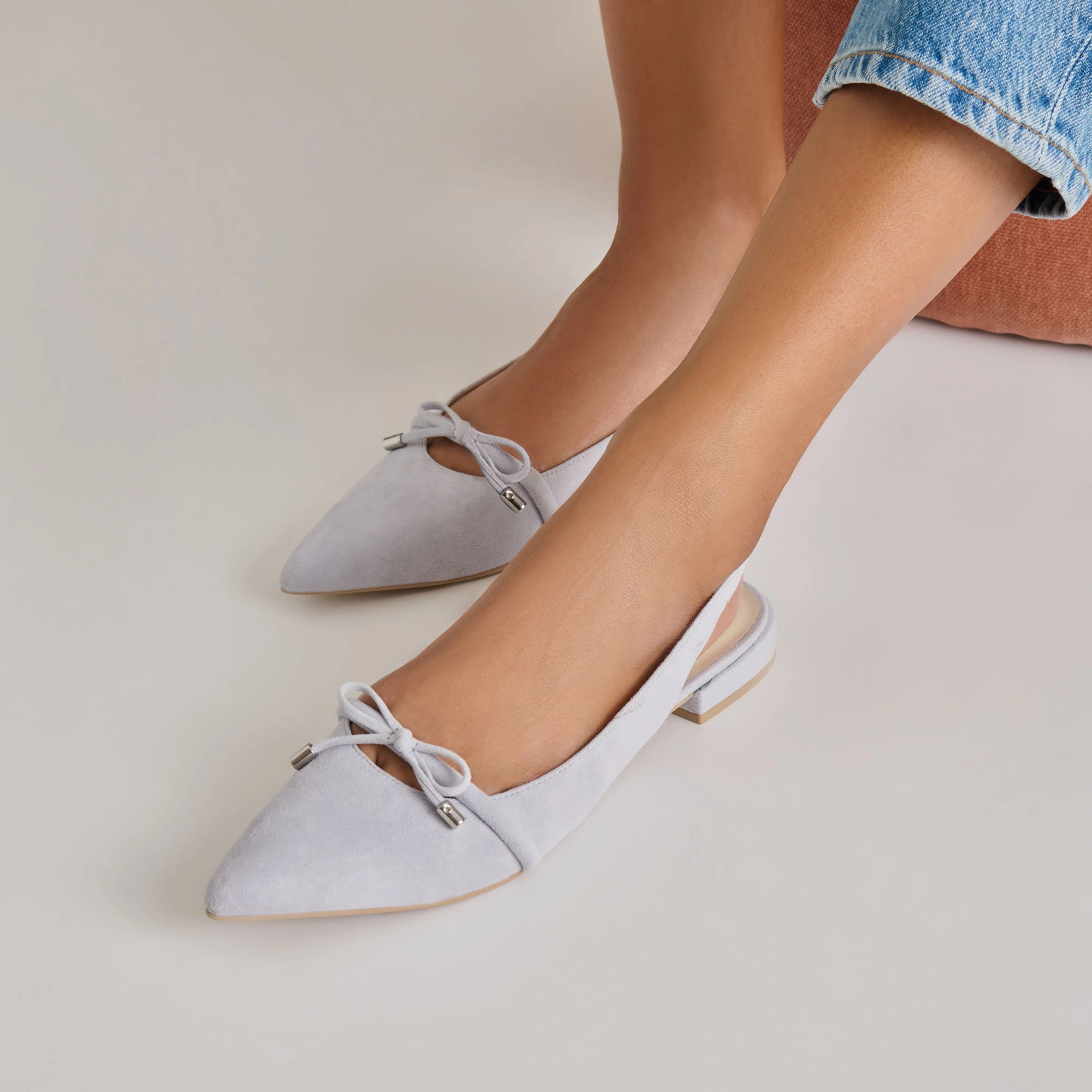 Self Care PAYGE FLATS DUSTY BLUE SUEDE