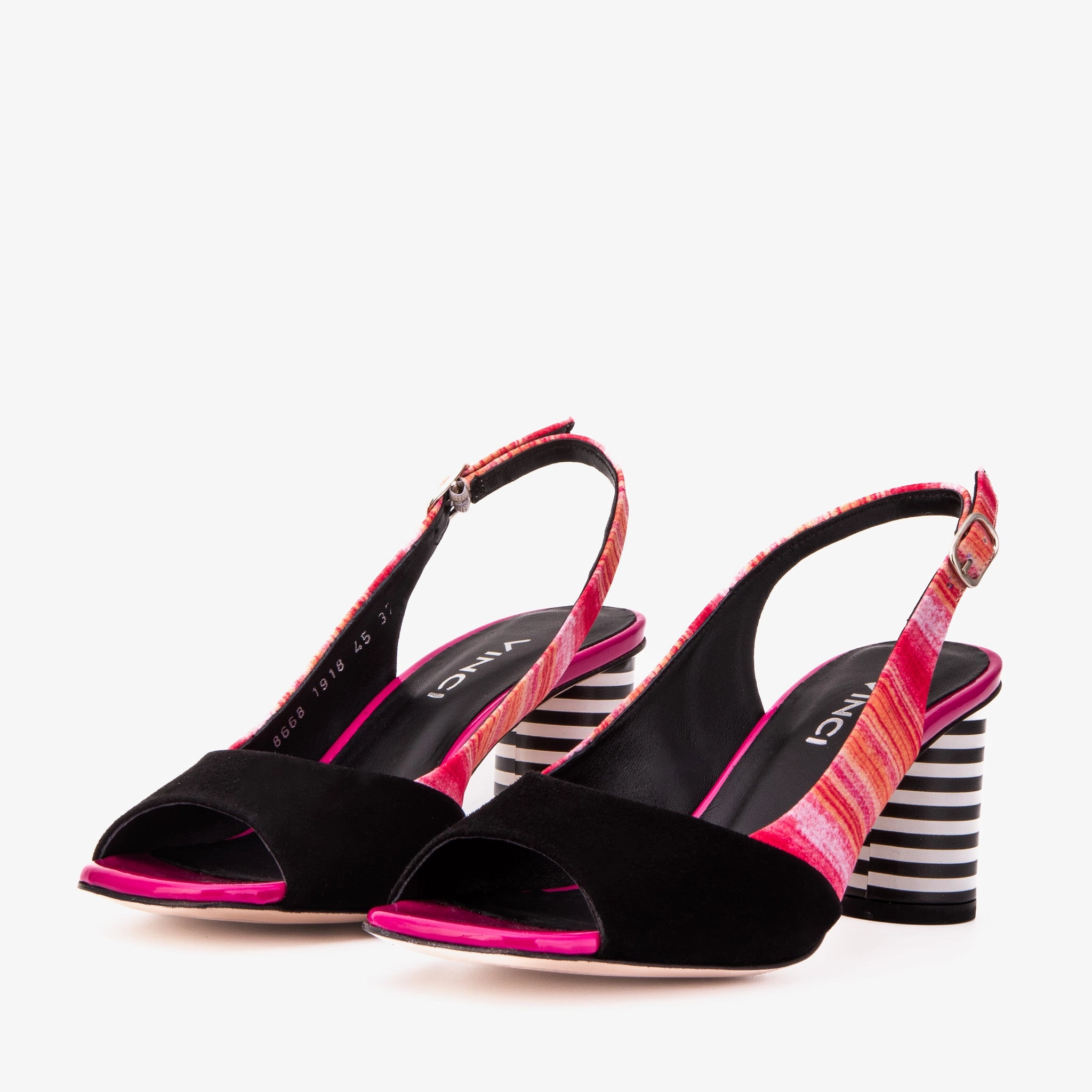 The Spectrum Multicolor Block Heel Leather Women Slingback Sandal Relaxed Summer Footwear
