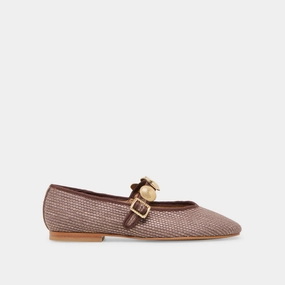 Foot-Friendly Shoes Relaxed Slip RELAN BALLET FLATS WALNUT RAFFIA - re:vita