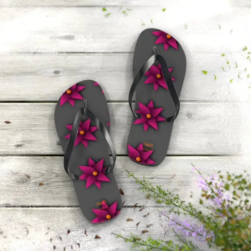 Sun Kissed Pink Flowers Unisex Flip Flops