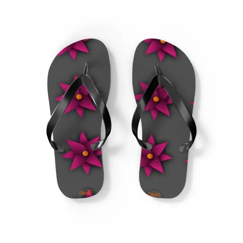 Sun Kissed Pink Flowers Unisex Flip Flops