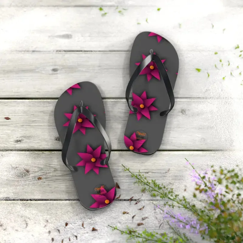 Sun Kissed Pink Flowers Unisex Flip Flops