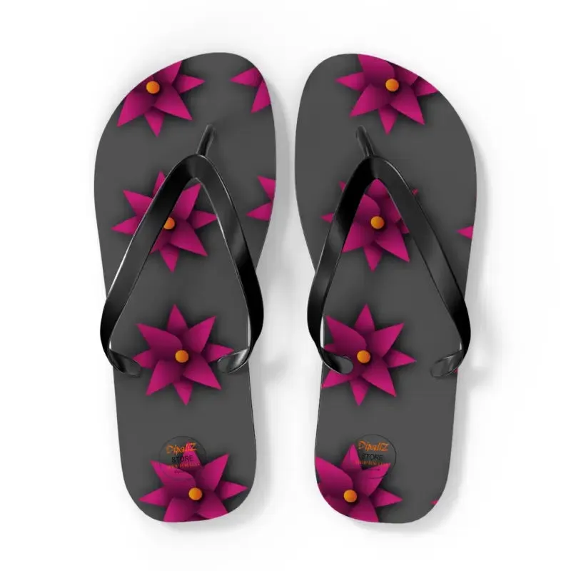 Sun Kissed Pink Flowers Unisex Flip Flops