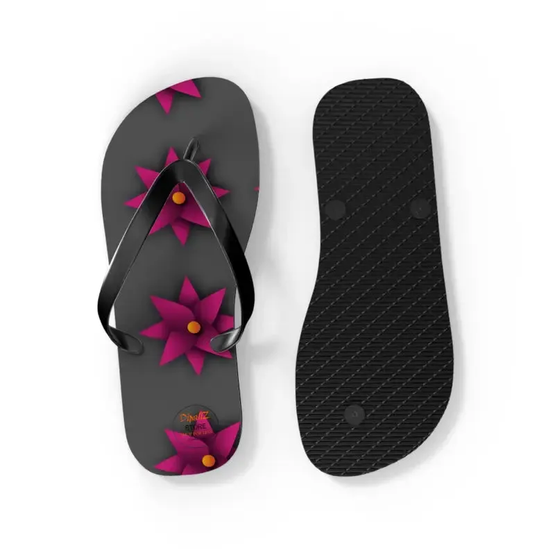 Sun Kissed Pink Flowers Unisex Flip Flops