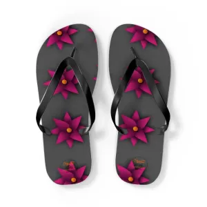 Sun Kissed Pink Flowers Unisex Flip Flops