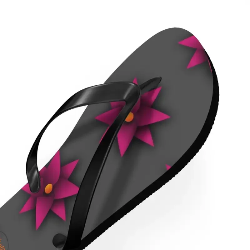 Sun Kissed Pink Flowers Unisex Flip Flops